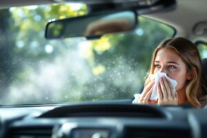 Car driver noticing fumes and wondering why do I smell exhaust in my car while driving