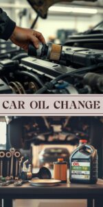 Mechanic checking engine bay for oil or coolant burning on hot surfaces causing exhaust smell in car